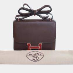 Pre Owned Hermes Red Mini Swift Verso Constance 18