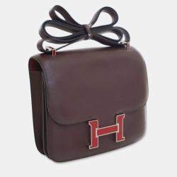 Pre Owned Hermes Red Mini Swift Verso Constance 18