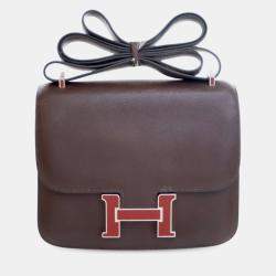 Pre Owned Hermes Red Mini Swift Verso Constance 18