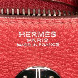 Pre Owned Hermes Red Clemence Lindy 30