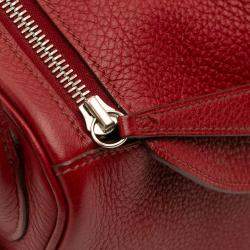 Pre Owned Hermes Red Clemence Lindy 30