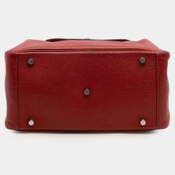 Pre Owned Hermes Red Clemence Lindy 30