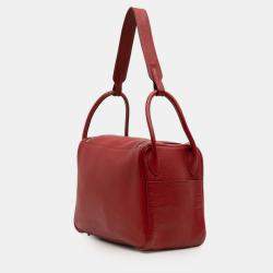 Pre Owned Hermes Red Clemence Lindy 30
