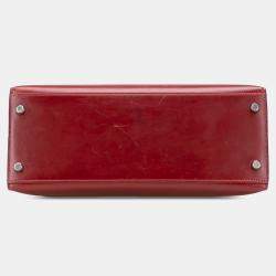Pre Owned Hermes Red Box Calf Kelly II Sellier 28