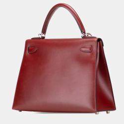 Pre Owned Hermes Red Box Calf Kelly II Sellier 28