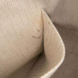 Pre Owned Hermes Orange Red Large Toile Bride A Brac Case