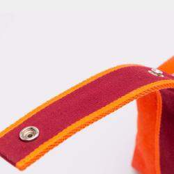 Pre Owned Hermes Orange Red Large Toile Bride A Brac Case