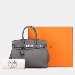 Pre Owned حقيب�ة هيرمس بيركين توغو رمادي ريتورن 30