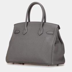 Pre Owned حقيبة هيرمس بيركين توغو رمادي ريتورن 30