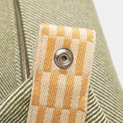 Pre Owned Hermes Green White Large Wool Bride A Brac H Natte Case