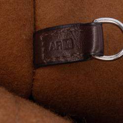 Pre Owned Hermes Brown Printed Felt Carrimi Tote MM