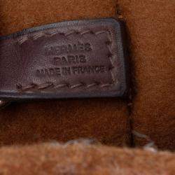 Pre Owned Hermes Brown Printed Felt Carrimi Tote MM