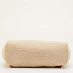 Pre Owned حقيبة ظهر هيرمس إكرو/طبيعي توليه كانفاس وجلد فاش 2 في 1