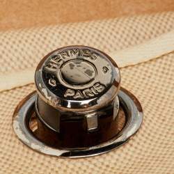 مملوكة مسبقًا Hermès Ecru/Natural Toile Canvas and Vache Leather Herbag 2-in-1 Backpack