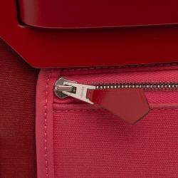 مملوكة مسبقًا Hermes Pink/Red Toile Herbag Zip Retourne Verso 31