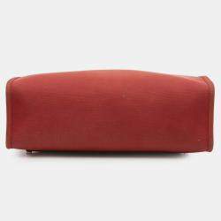 مملوكة مسبقًا Hermes Pink/Red Toile Herbag Zip Retourne Verso 31