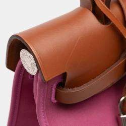 مملوكة مسبقًا Hermes Brown/Pink Toile Herbag Zip 31