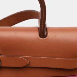 مملوكة مسبقًا Hermes Brown/Pink Toile Herbag Zip 31