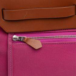 مملوكة مسبقًا Hermes Brown/Pink Toile Herbag Zip 31