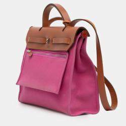 مملوكة مسبقًا Hermes Brown/Pink Toile Herbag Zip 31