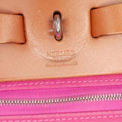 مملوكة مسبقًا Hermes Brown/Pink Toile Herbag Zip 31