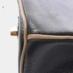 Pre Owned حقيبة هيرمس بيركين فيرسو 30 جلد الشيفر أسود لون إيتوب رمادي مقبض علوي