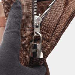 مملوكة مسبقًا Hermes Herline PM Brown Nylon Canvas Tote Bag