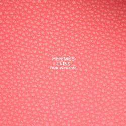 مملوكة مسبقًا حقيبة توت هيرمس بيكوتين لوك بي إم جلد توريلون كليمنس وردي روز آزالي