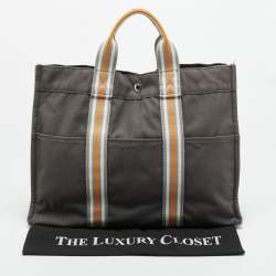 مملوكة مسبقًا Hermes Fourre Tout Grey/Orange Canvas Tote