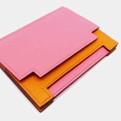 مملوكة مسبقًا Hermes Pink Leather Card Wallet