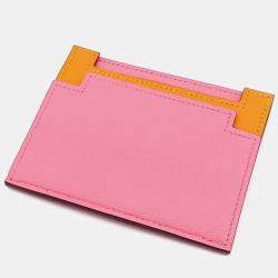 مملوكة مسبقًا Hermes Pink Leather Card Wallet