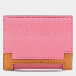 مملوكة مسبقًا Hermes Pink Leather Card Wallet
