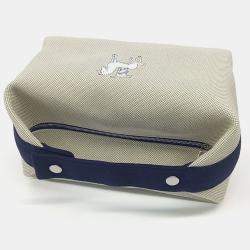 Pre Owned حافظة هيرمس كابريول برِد آ براك قماش لون أبيض