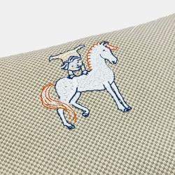 Pre Owned حافظة هيرمس كابريول برِد آ براك قماش لون أبيض