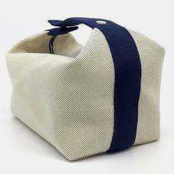 Pre Owned حافظة هيرمس كابريول برِد آ براك قماش لون أبيض