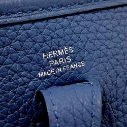 Pre Owned Hermes Blue Leather Evelyn 16