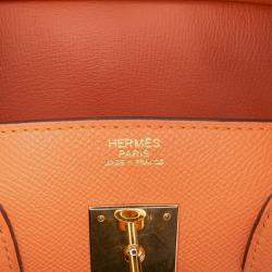 Pre Owned Hermes Orange Epsom Birkin Retourne 30