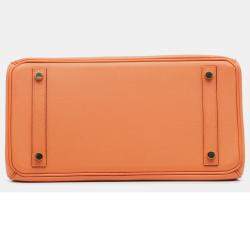 Pre Owned Hermes Orange Epsom Birkin Retourne 30