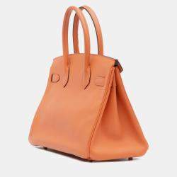 Pre Owned Hermes Orange Epsom Birkin Retourne 30