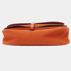 Pre Owned Hermes Potiron Vache Liege and Toile Sac Colorado MM