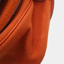 Pre Owned Hermes Potiron Vache Liege and Toile Sac Colorado MM