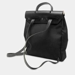 Pre Owned Hermes Black Toile Herbag GM Backpack