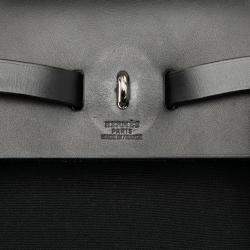Pre Owned Hermes Black Toile Herbag GM Backpack