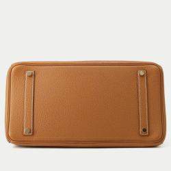 مملوكة مسبقًا حقيبة هيرمس بيركين جلد توغو ذهبي حجم 35