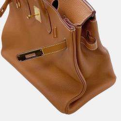 مملوكة مسبقًا حقيبة هيرمس بيركين جلد توغو ذهبي حجم 35