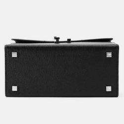 Pre Owned حقيبة هيرمس سيناتيك 2 واي شيفر ميزور جلد الماعز أسود