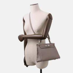 مملوكة مسبقًا Hermes Kelly Retourne Sewing Etain Togo Leather Size 25