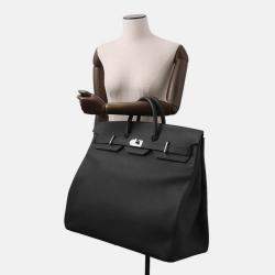 مملوكة مسبقًا Hermes Haut A Courroies Size 50 Black Togo Leather Bag