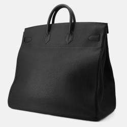 مملوكة مسبقًا Hermes Haut A Courroies Size 50 Black Togo Leather Bag