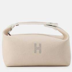 Pre Owned Hermes Bride-A-Brac PM Beige Canvas Bag